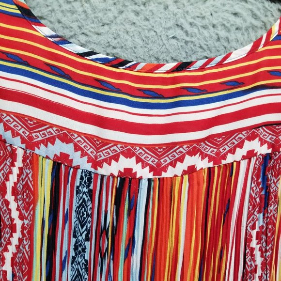 Melissa Paige Shirt Womens Large Multicolor Sleeveless Crinkle Flare Tank Top - Picture 10 of 11